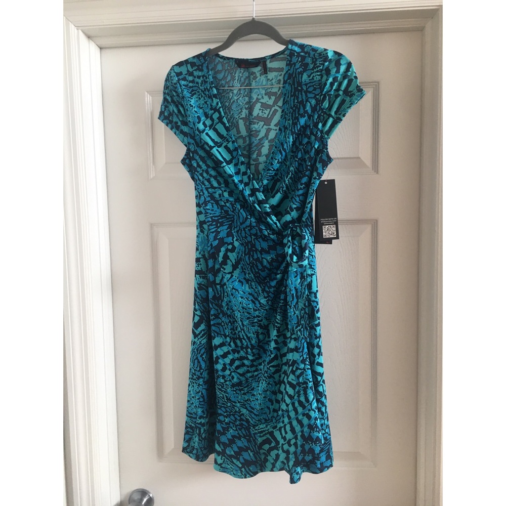 Stretch knit wrap dress